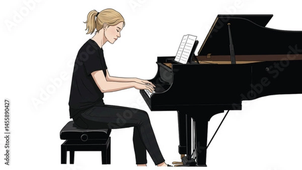 Obraz A MUSICIAN PERFORMING MUSIC MUSICAL PERFORMANCE