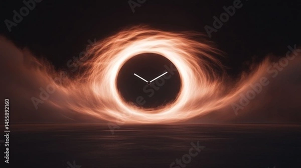 Obraz Fiery ring of light with a dark center, swirling mists surround