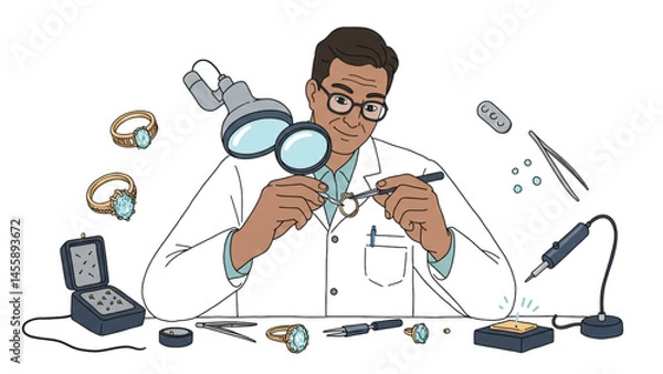 Obraz Jeweler at his workbench