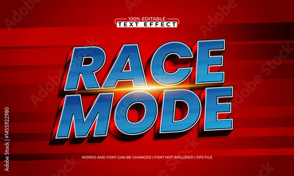 Obraz race mode editable text effect with a race and sport text style