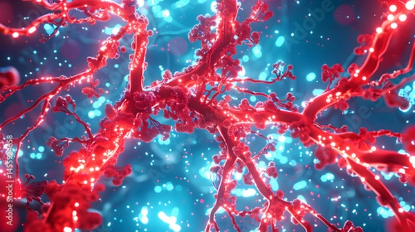 Fototapeta Dynamic neural network visualization abstract environment graphic design