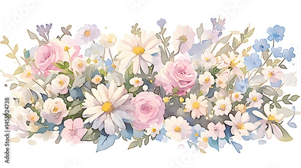Obraz Floral arrangement display garden watercolor art bright atmosphere close-up view