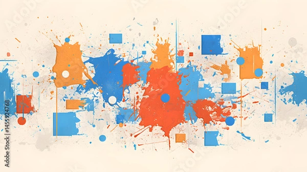 Obraz Vibrant digital artwork creative color splash and modern abstract design