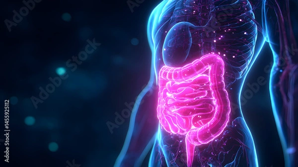 Obraz Medical visualization digital art of the human digestive system structure