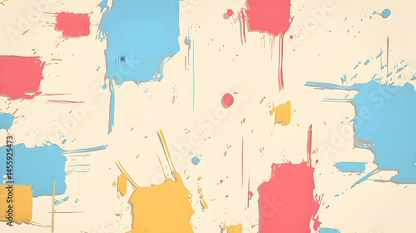 Obraz Digital artwork studio aerial colorful paint splashes and creativity