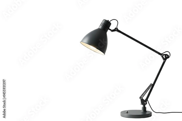 Fototapeta black table lamp isolated on transparent background png 