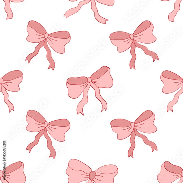 Fototapeta Simple seamless pattern with bows