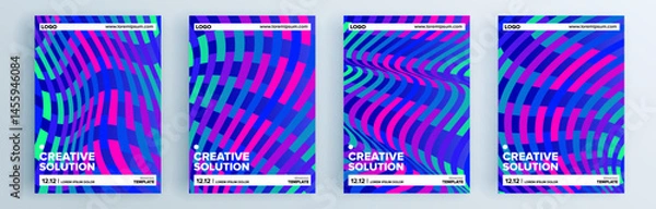 Fototapeta Modern abstract covers set, minimal covers design. Colorful geometric background, vector illustration.