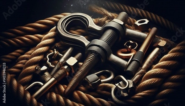 Fototapeta Turnbuckle Jaw – The hooked or threaded end of a turnbuckle th