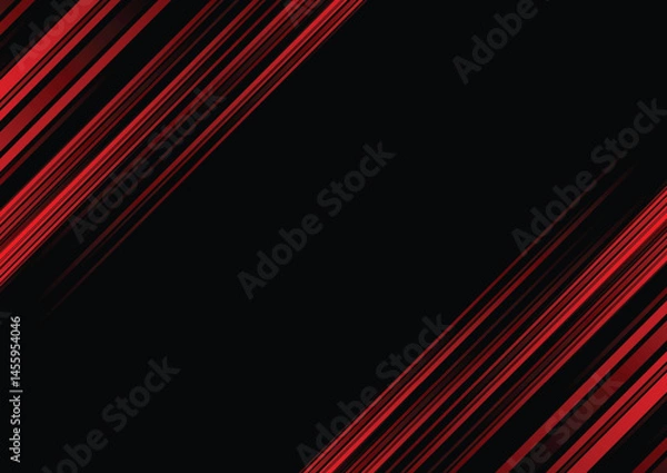 Fototapeta Abstract red line and black background for business card, cover, banner, flyer. Vector illustration