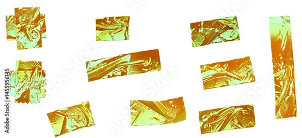 Obraz Colorful Iridescent Foil Tape Crosses and Strips Set Illustration for Decorative Design