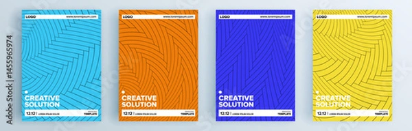 Fototapeta Modern abstract covers set, minimal covers design. Colorful geometric background, vector illustration.