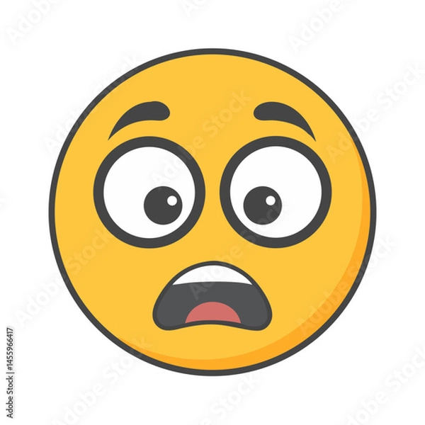 Obraz Scared emoji expressing fear against a simple background  