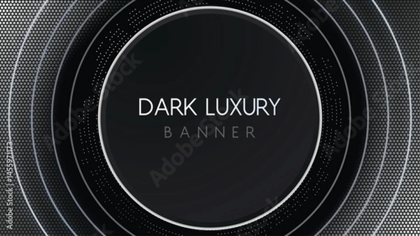 Fototapeta Dark Luxury Banner Design with Circular Elements