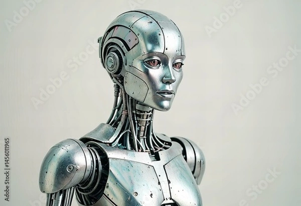 Fototapeta A detailed statue of an animator, isolated on a clean white background.