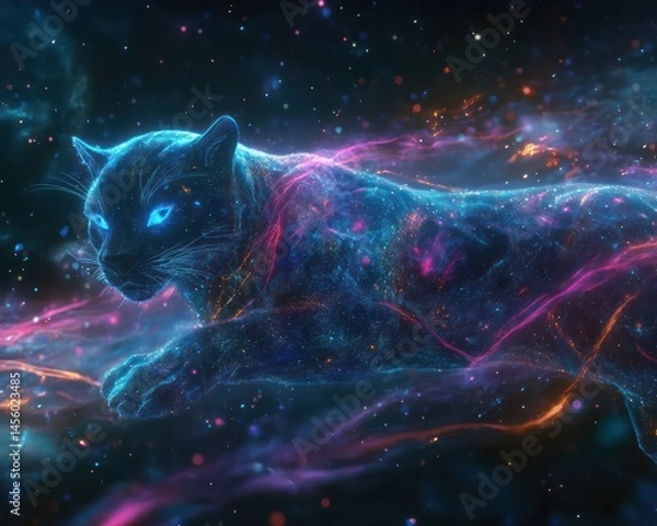 Fototapeta Abstract panther cosmic art