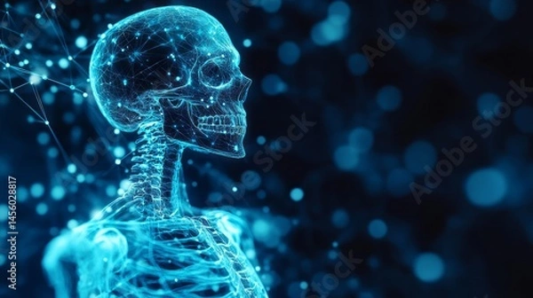 Fototapeta 3d digital representation of a human skeleton structure.