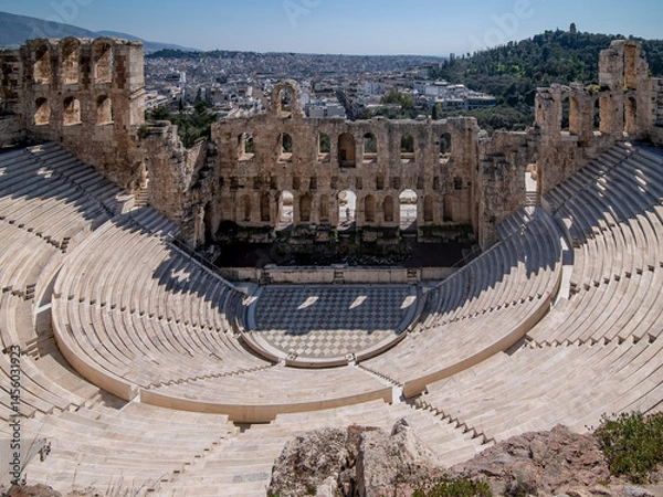 Fototapeta The Odeon of Herodes Atticus is a stone theatre structure located on the Acropolis of Athens, Greece