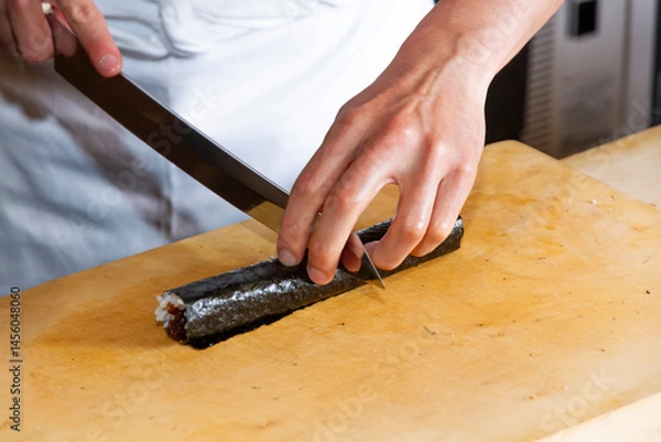 Fototapeta 巻き寿司も切る