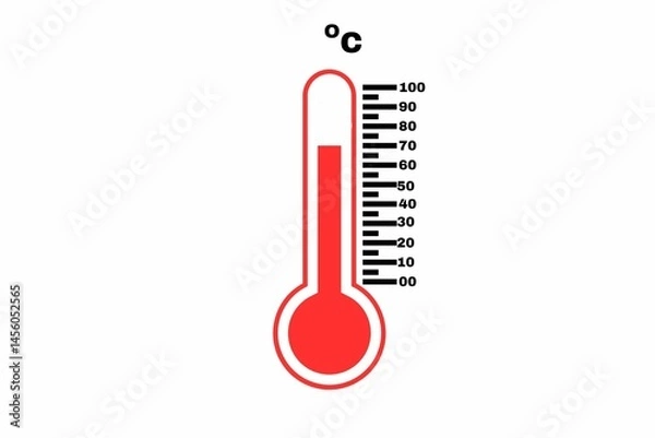 Fototapeta weather icon, thermometer icon, thermometer flat icon, symbol, hot temperature. weather Sign, hot temperature icon, hot temperature scale, symbol. warm weather symbol, 