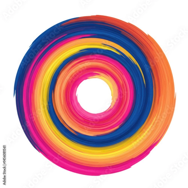 Obraz Colorful swirl ring on white background on transparent background