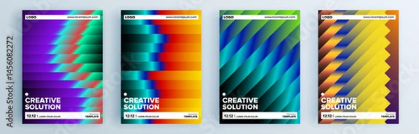 Fototapeta Modern abstract covers set, minimal covers design. Colorful geometric background, vector illustration.