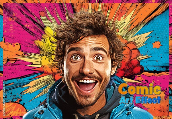 Obraz Exploding Comic Book Photo Effect Mockup