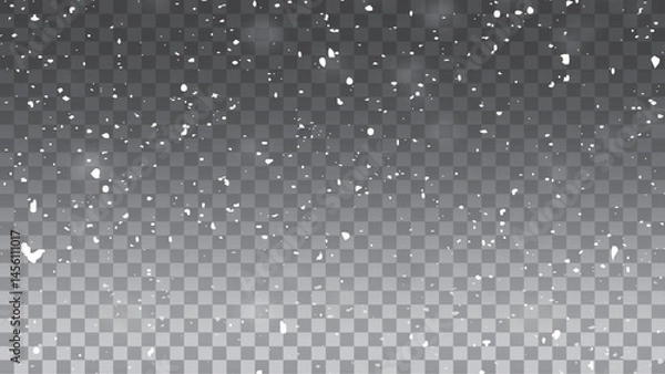 Obraz Abstract white snow texture on transparent background.