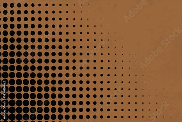 Fototapeta Abstract brown and black halftone background vector.