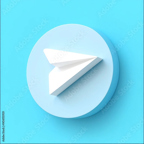 Obraz paper plane on blue background