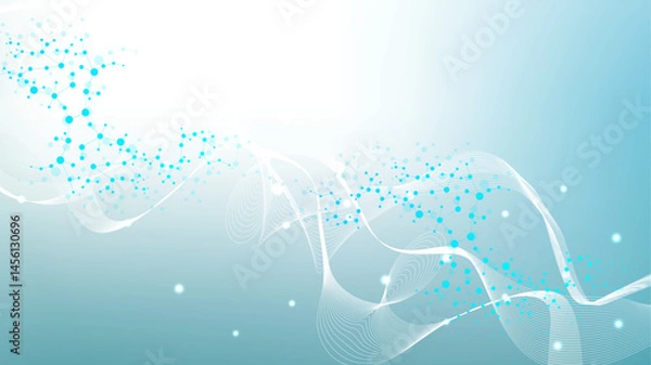 Obraz Molecular structure DNA, atom, neurons. Science concept for your design. Connected lines with dots. Medical, technology, chemistry, science background. illustration