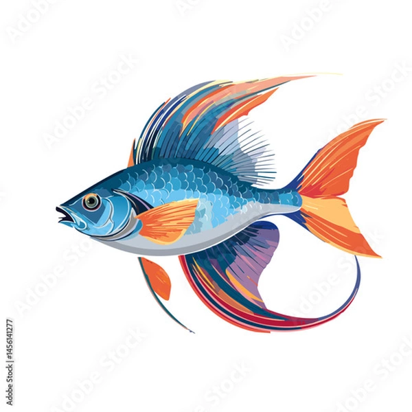 Fototapeta vector fish isolated on white graphic design