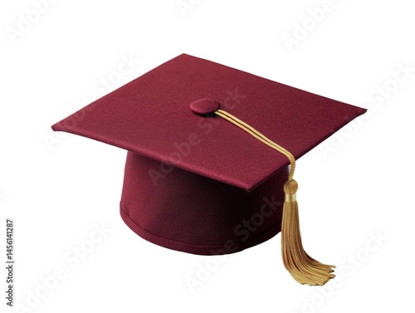 Obraz Graduation cap for academic success and celebrations in education on a transparent background, cut out