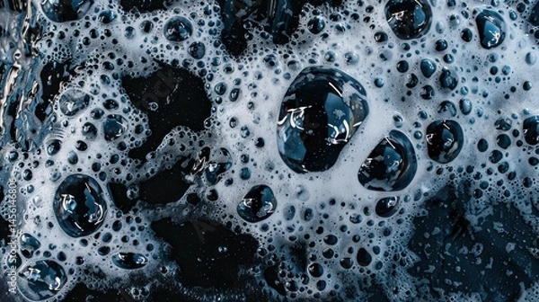 Fototapeta Abstract Water Surface with Bubbles and Liquid Reflections