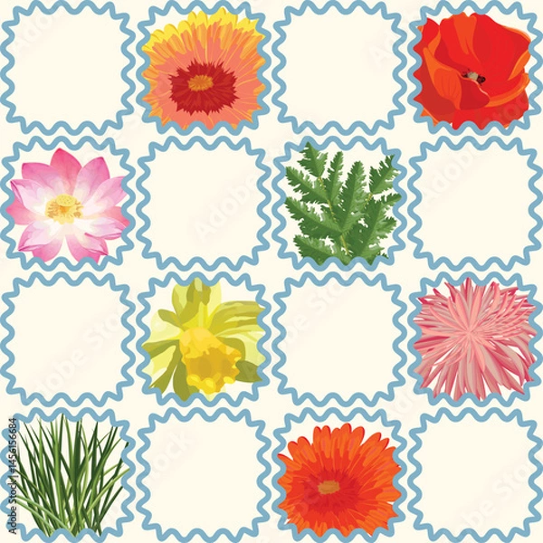 Fototapeta Geometric seamless pattern of abstract frames. Vector illustration.