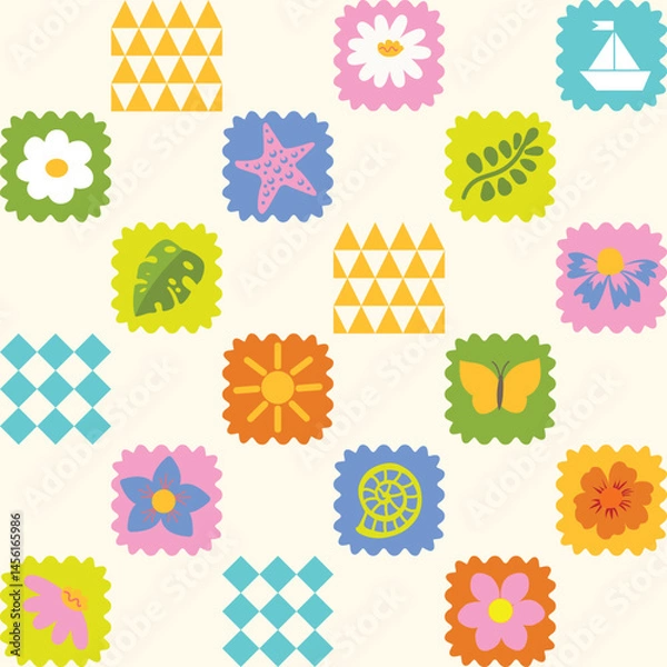 Fototapeta Geometric seamless pattern of abstract frames. Vector illustration.