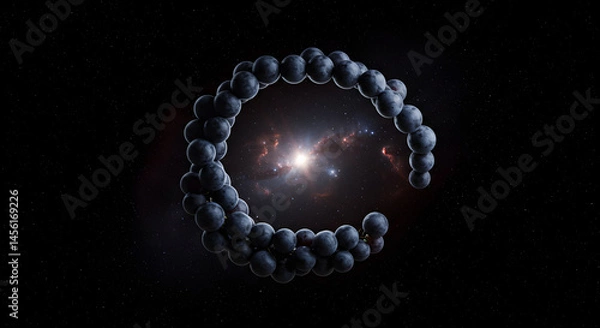 Obraz Grapes Forming An Abstract Cosmic Shape Against A Nebula Backdrop