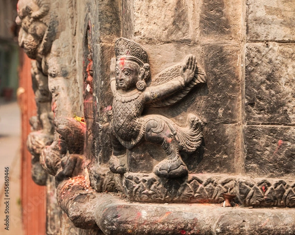 Obraz Patan Durbar Square is one of the three Durbar (royal palace) Squares with many ornaments and statues.