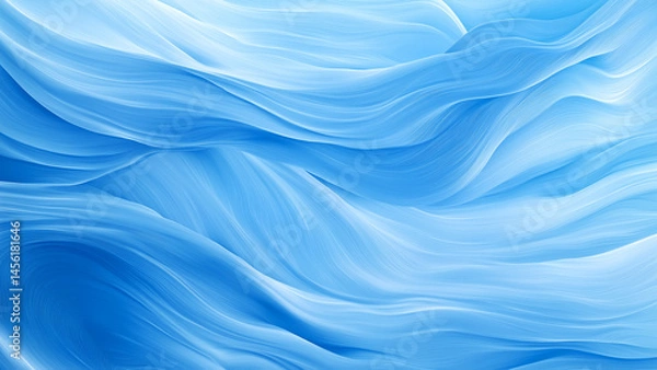 Fototapeta Abstract blue wave patterns in fluid motion