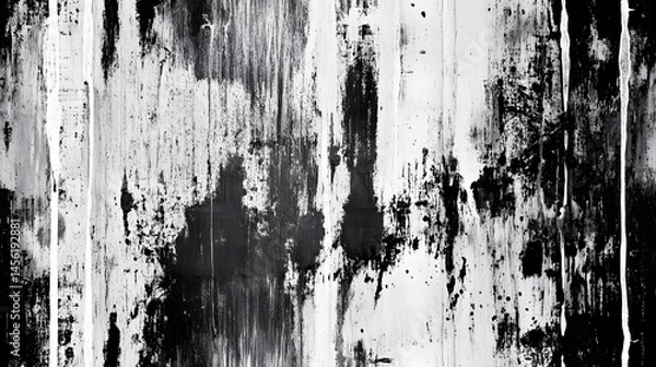 Fototapeta Textured black and white abstract surface with vertical lines.
