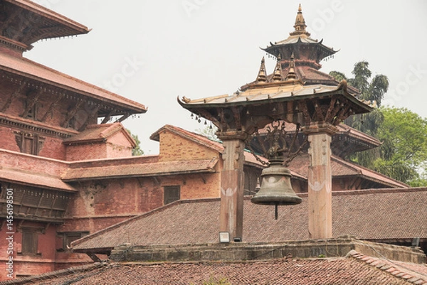 Obraz Patan Durbar Square is one of the three Durbar (royal palace) Squares with many ornaments and statues.