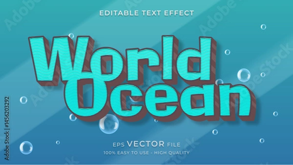Fototapeta Creative Text Effect for World Ocean Day