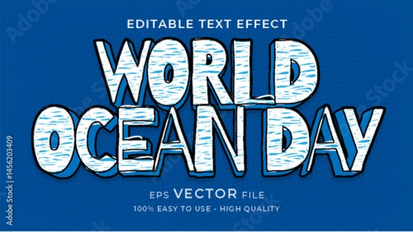 Fototapeta Creative Editable Text Design for World Ocean Day