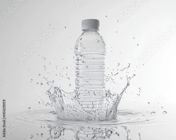 Fototapeta Water bottle splash sketch