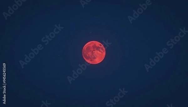 Obraz Blood moon - red moon in the night sky.