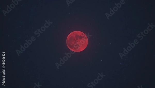 Obraz Blood moon - red moon in the night sky.
