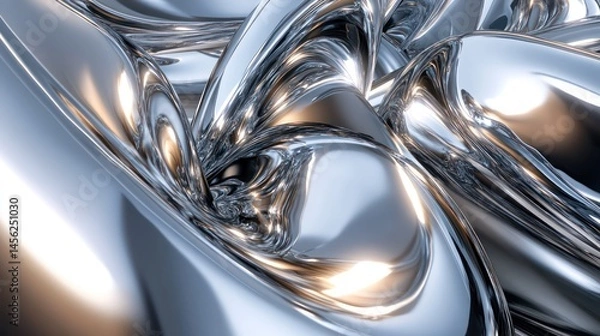 Obraz An intricate metallic chrome design with precise reflections