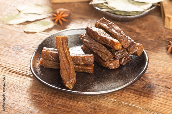 Obraz Dried beef jerky, beef strips