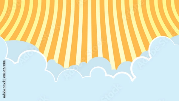 Fototapeta The background of the clouds has a backdrop of alternating colored straight lines.