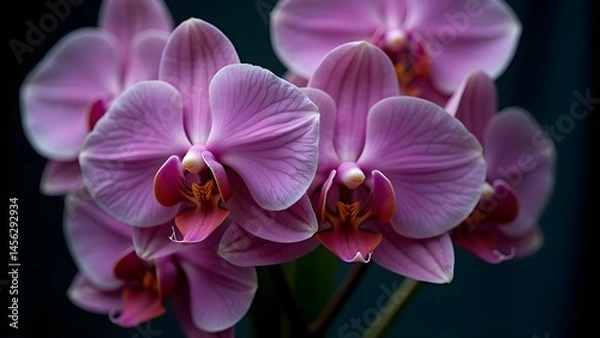 Fototapeta Elegant Purple Orchids in Full Bloom: Close-up Floral Beauty